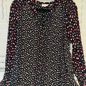 Fat Face Black and Red Floral Blouse- Sz 10